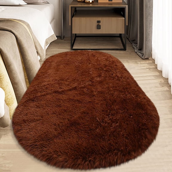 Euaioeiu Oval Area Rug Non Slip Washable Soft Plush Shaggy Carpet for Bedroom Living Room Floor Decor Modern Boho Farmhouse Style Accent Mat