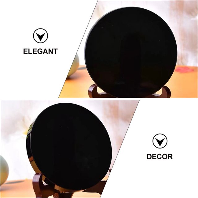 EIGTHTAIL Scrying Mirror Circle Mirror Meditation Room Mirror Decoration Black Scrying Mirror