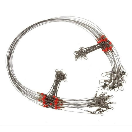Tuscom 10 Pcs Fishing Wire Leader Trace With Snap