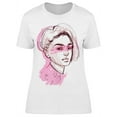 thumbnail image 1 of Young Woman With Pink Paint T-Shirt Women -Image by Shutterstock, Female Medium, 1 of 2