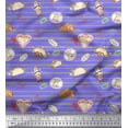 thumbnail image 1 of Soimoi Purple Modal Satin Fabric Tacos & Stripe Decor Fabric Printed Yard 42 Inch Wide, 1 of 1