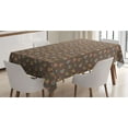 thumbnail image 1 of Leaves Tablecloth, Different Shapes and Colorful Stripes Vintage and Floral Feels, Rectangle Satin Table Cover Accent for Dining Room and Kitchen, 52" X 70", Taupe and Multicolor, by Ambesonne, 1 of 2