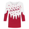 thumbnail image 4 of YDLCAFD Pâques 2024 Europe et États-Unis Noël T-Shirt à Manches Longues Col Rond pour Femmes, 4 of 4