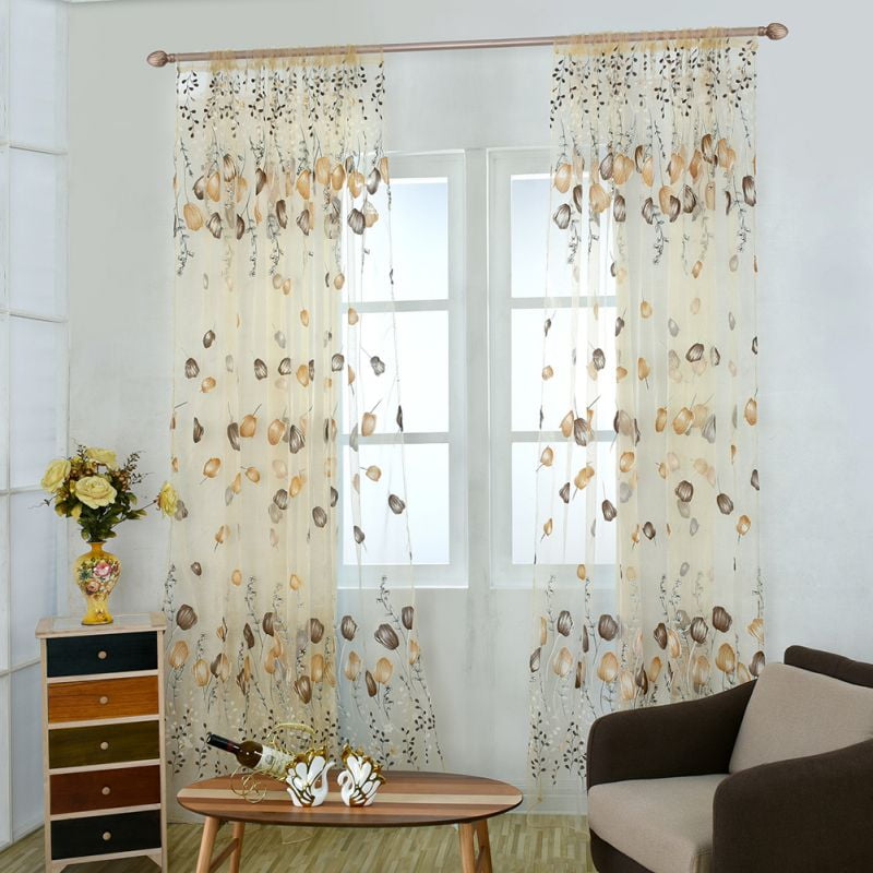 Sawpy 1PC 1M*2M Window Curtains Sheer Voile Tulle for Bedroom Living