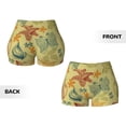 thumbnail image 5 of Haiem Floral with Butterflies No Front Seam Biker Shorts for Women Yoga Workout Gym Bike Shorts with Tummy Control Moisture-Wicking-Small, 5 of 9