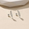 thumbnail image 5 of 925 Sterling Silver Post Feather Cartilage Studs Earrings for Women Cute Tiny Animal Feather Flat Back Piercing Earrings Small Ear Crawler Earring Jewelry Birthday Gifts to Daughter, 5 of 9