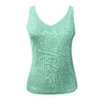 thumbnail image 3 of TYGHBN Women's Sequin V Neck Tank Top Glittering Evening Wear with Straps Top Women Running Tops Athletic Top Women Loose Sleep Crop Tops Women Tops Womens Top and Shorts Set for Women Big Tops, 3 of 4