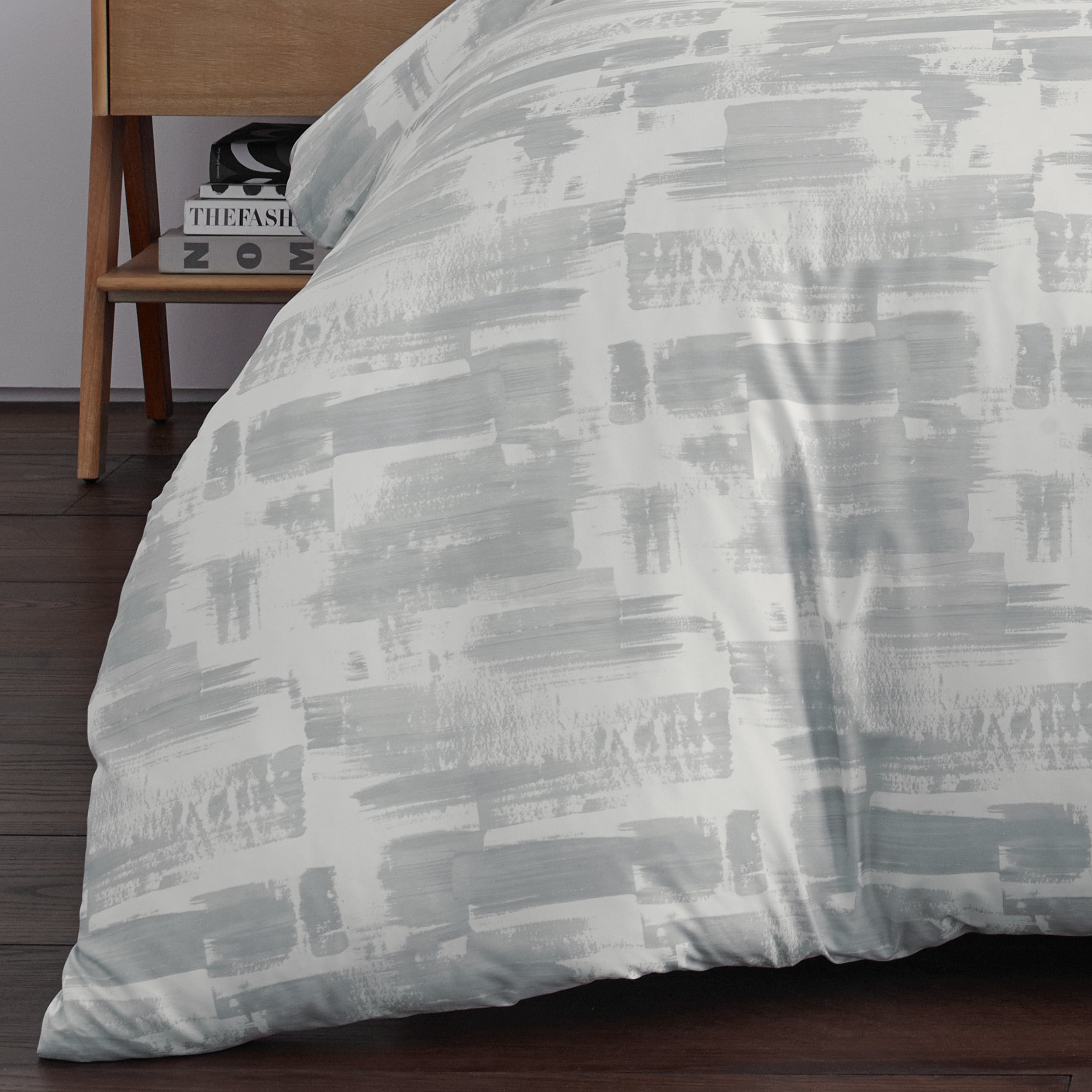 City Scene Aria Microfiber Grey 2 Piece Duvet Cover Set-Twin