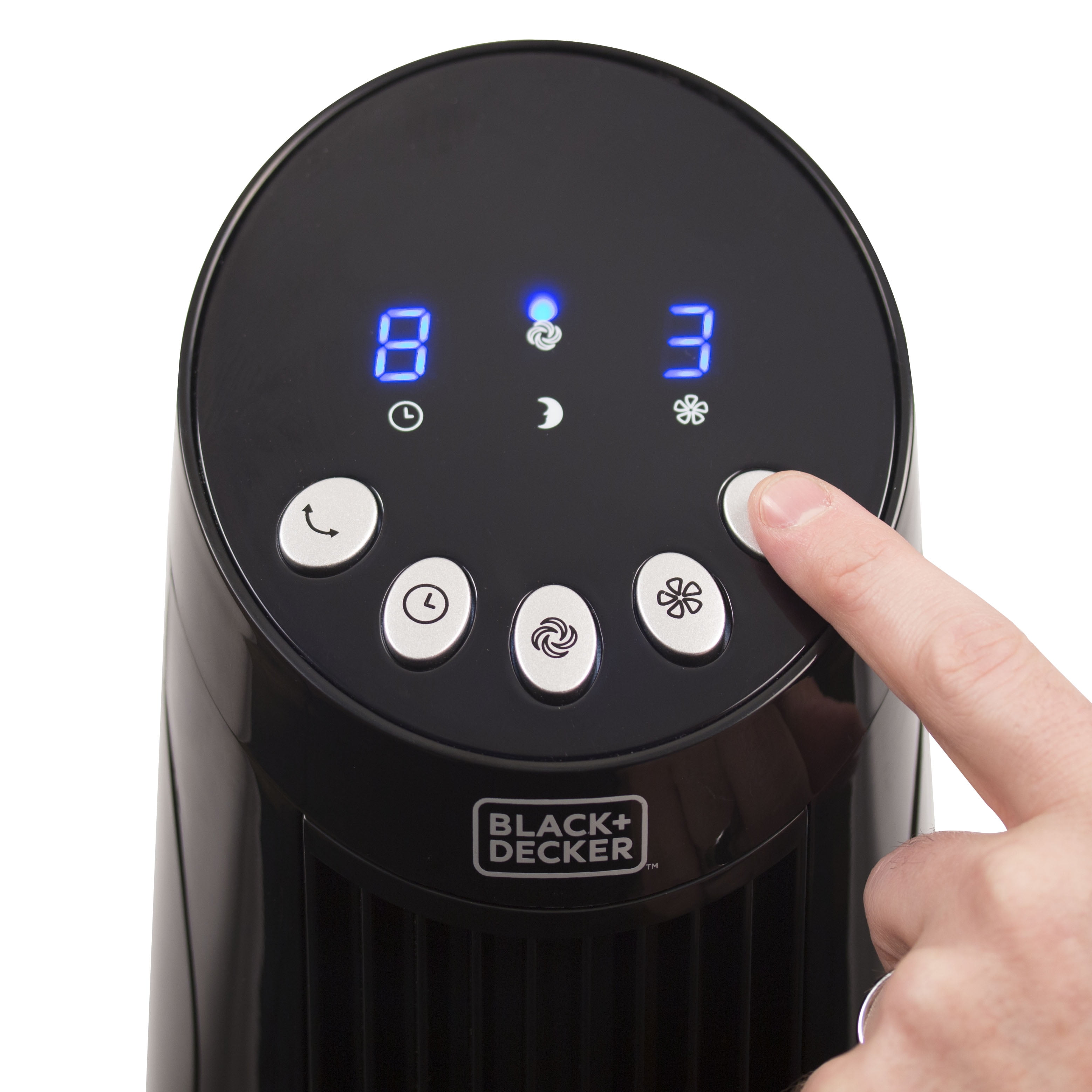BLACK+DECKER 3-Speed 45-Watt 36-In. Digital Oscillating Tower Fan with Remote, BFTR36B, New