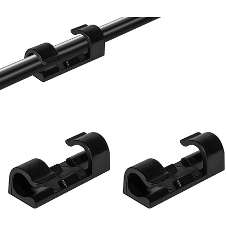 50Pcs Adhesive Cable Clips,Drop Wire Holder, Durable Cord Management for Car,Office and Home(Black/F0.27inch)