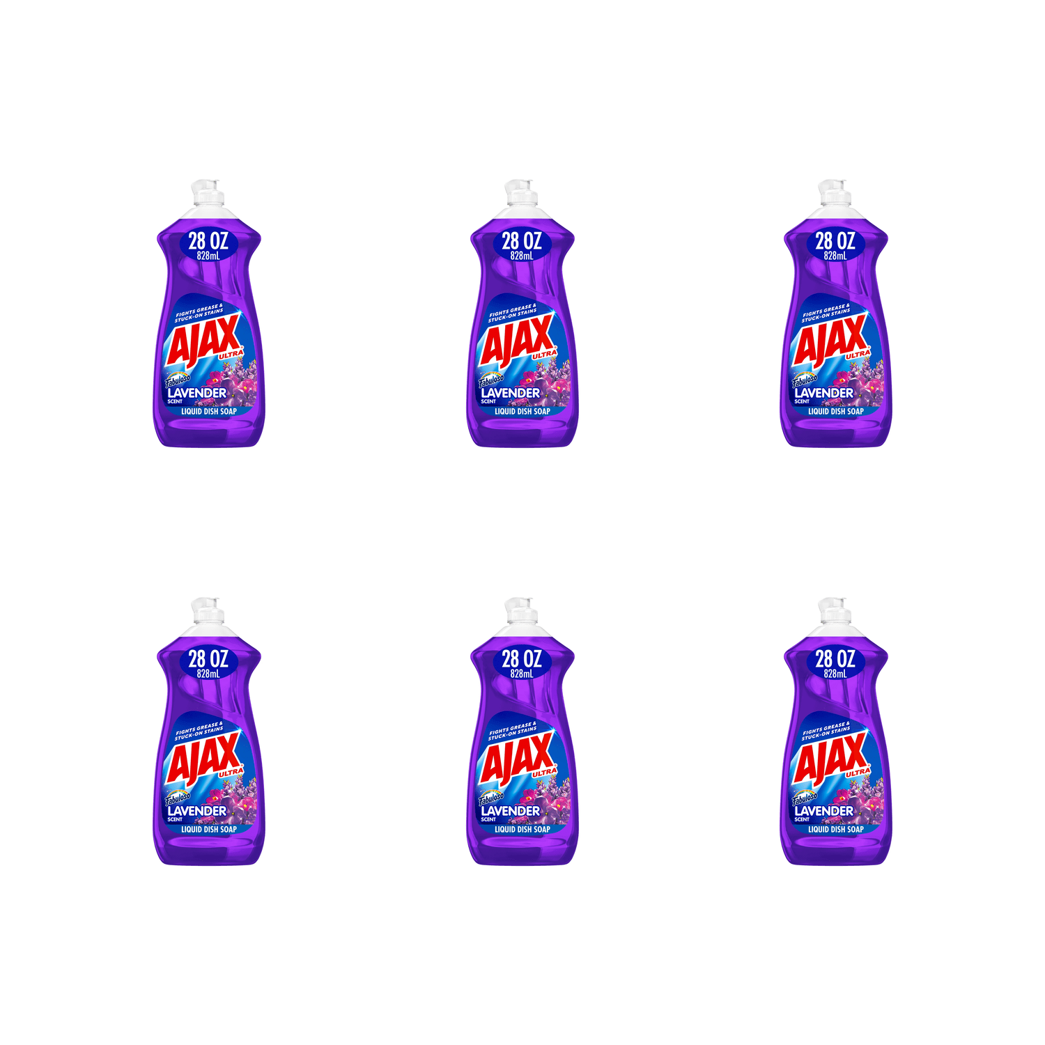 Ajax Ultra with Fabuloso Lavender Scent Liquid Dish Soap ( 28 fl oz  x  4 ) – 4 Pack bottles