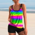 thumbnail image 1 of Plus Size Tankini Women's Swimsuit Two-Piece Tummy Control Sling Print Swimsuit, 1 of 2