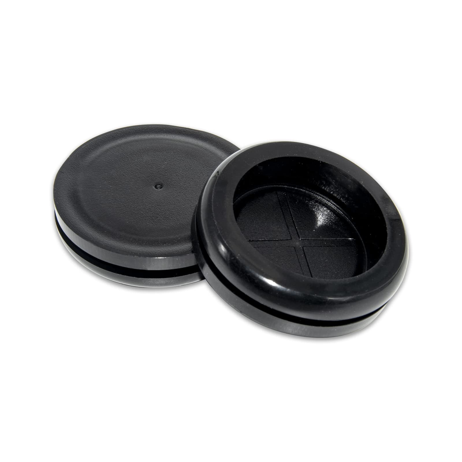 Flyshop Black 25 mm 1" Rubber Plug, 20 mm 13/16" ID, One-sided Cable Protector Synthetic Rubber Grommets Hole Plug Wire Protection, Round, 8-Pack