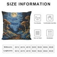 thumbnail image 5 of Nawypu Mushroom Throw Pillow Covers Zipper Moon Landscape Forest Starry Night Plants Country Orange Black Blue  Cozys Washable Soft Decor Living Room Chair Sofa Couch Square Pillow Covers, 5 of 5