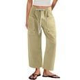 thumbnail image 3 of YUTK Women's Wide Leg Palazzo Lounge Pants with Pockets Light Weight Loose Comfy Casual Pajama Pants Khaki XXL, 3 of 8