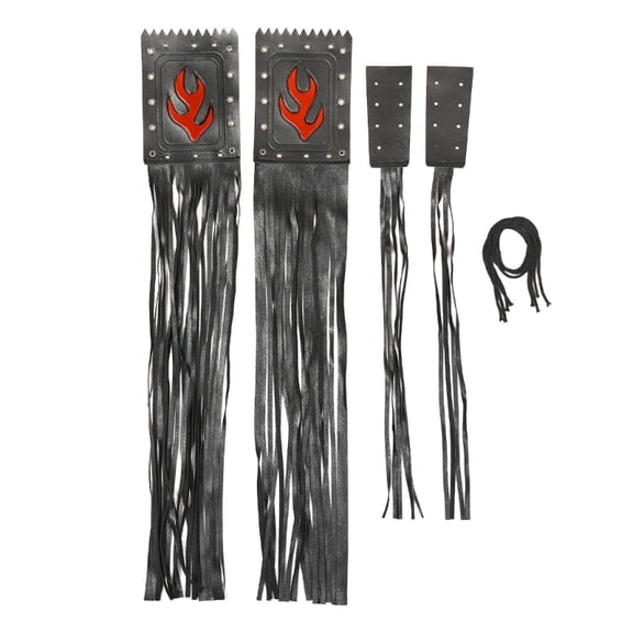 ZPAQI Motorcycle PU Leather Handlebar Brake Clutch Lever Tassels Fringe Cover Decors