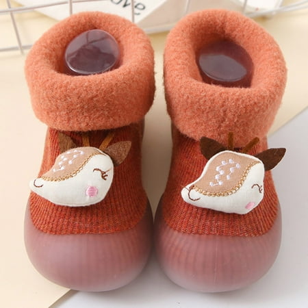 

Ruidigrace Stocking Sole Toddler Patchwork Girls Warm Rubber Soft Shoes Boys Kids Socks Baby Knit Slipper Baby Care
