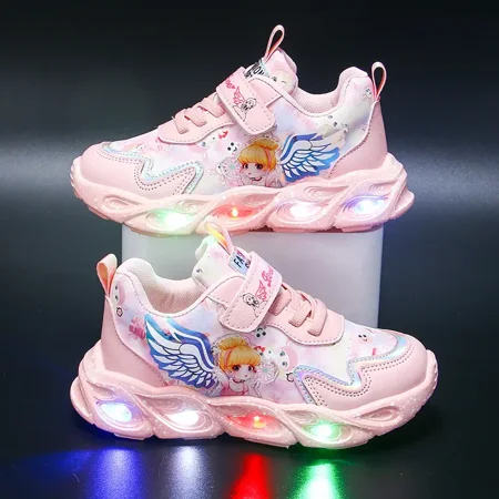 

Toddler Girls Cartoon Cute Pattern Glowing Sneakers Kids Running Shoes