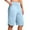 Light Blue, variant on RQYYD Long Bermuda Shorts for Women Knee Length with Pockets High Waisted Stretch Shorts for Summer Walking Black M