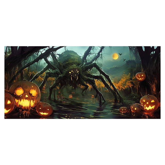 Halloween Garage Banner Combining Exquisite Design With Durable Materials Helps You Create An Excellent Holiday Photo Background! Table for Parties Bulk Open Flag with Pole And Mount Flag Clips for