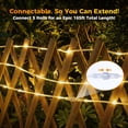 thumbnail image 4 of ZELUXDOT Solar Rope Lights, 66Ft 200 LED Warm White Connectable Lights with Remote, 19 Modes IP65 Waterproof for Outdoor Patio Garden Porch Decor, 4 of 8