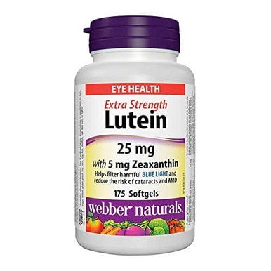 Webber Naturals Lutein 25 mg with Zeaxanthin 5 mg for Eye Health 175 Softgels