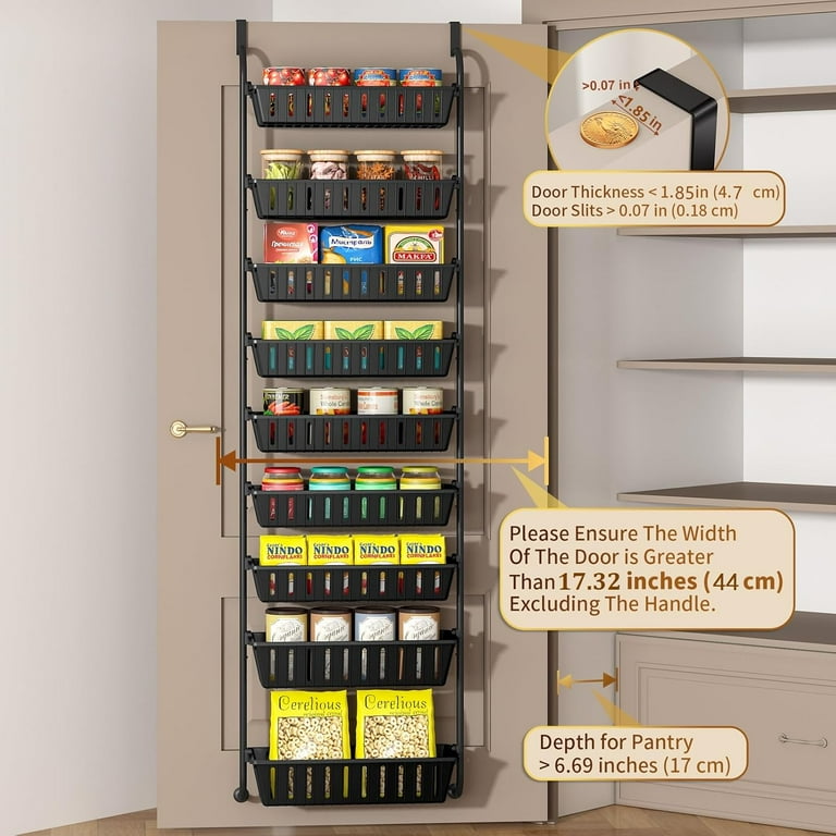 TAIMASI 9-Tier Over-the-Door Pantry Organizer, Black photo 2
