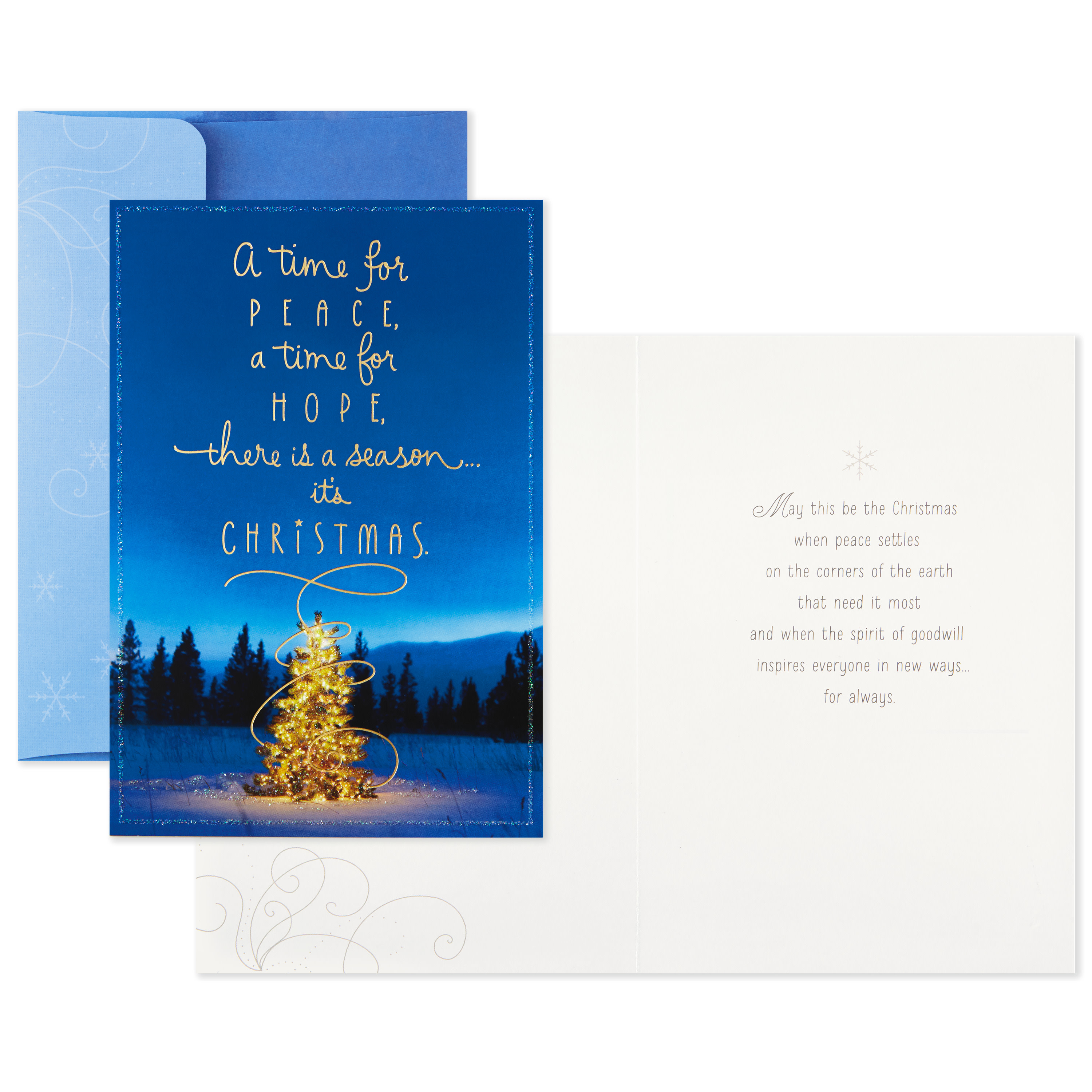 Hallmark Boxed Christmas Greeting Cards, Magical Tree (16 Cards and 17 Envelopes)