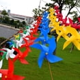 thumbnail image 5 of Miangastore 10 Pcs Plastic Windmill Pinwheel Wind Kids Toy Garden Lawn Party Decor (Yellow), 5 of 5