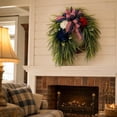 thumbnail image 7 of Bcylexb Spring Summer Wreaths for Front Door, 15.7" Greenery Door Wreaths Faux Fern Leaves Wreaths with Bow for Outdoor Porch Wall Decor, 7 of 7