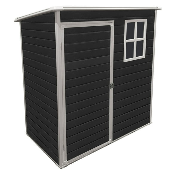 Durable 3x5 ft Outdoor Plastic Storage Shed with Floor, single door and Air Vents，Weatherproof Design for Protecting Garden Tools and Outdoor Equipment
