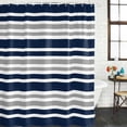 thumbnail image 3 of Dark Blue Gray Waterproof Fabric Shower Curtain,Horizontal Stripe Minimalist Geometric Waterproof Fabric Shower Curtain for Bathroom Curtains Bathtubs Shower Curtains with 12 Hooks Standard 66x72, 3 of 8