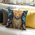 thumbnail image 3 of BANET Square Velvet Throw Pillow Covers Cute Grass Branches Leaves Soft Trim Cushion Cover for Bed Sofa Coffee Shop Chair Decoration 18x18in, 3 of 5