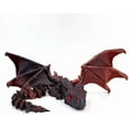 thumbnail image 3 of Dragon Figurine Collectible, 3D Printed Gothic Decor, Black and Red Wings (Laser Blue), 3 of 9