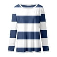 thumbnail image 5 of Striped T Shirts for Women Long Sleeve Crew Neck Color Block Tunic Blouses 2025 Fashion Fall Trendy Causal Basic Pullover Tops, 5 of 5