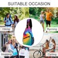 thumbnail image 6 of Full Print Chest Bag 8×15in Outer Large Bag On Both Sides Of Mesh Bag Inside Pocket Design Sponge Pad Shoulder Strap DarkOrchid Tie Dye Background Rainbow Colors (2), 6 of 8