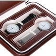 thumbnail image 2 of Raindrops Stylish Watch Storage Case 4 Slots Watch Storage Cases Portable Watch Storage Holder for Home Shop (Brown), 2 of 8
