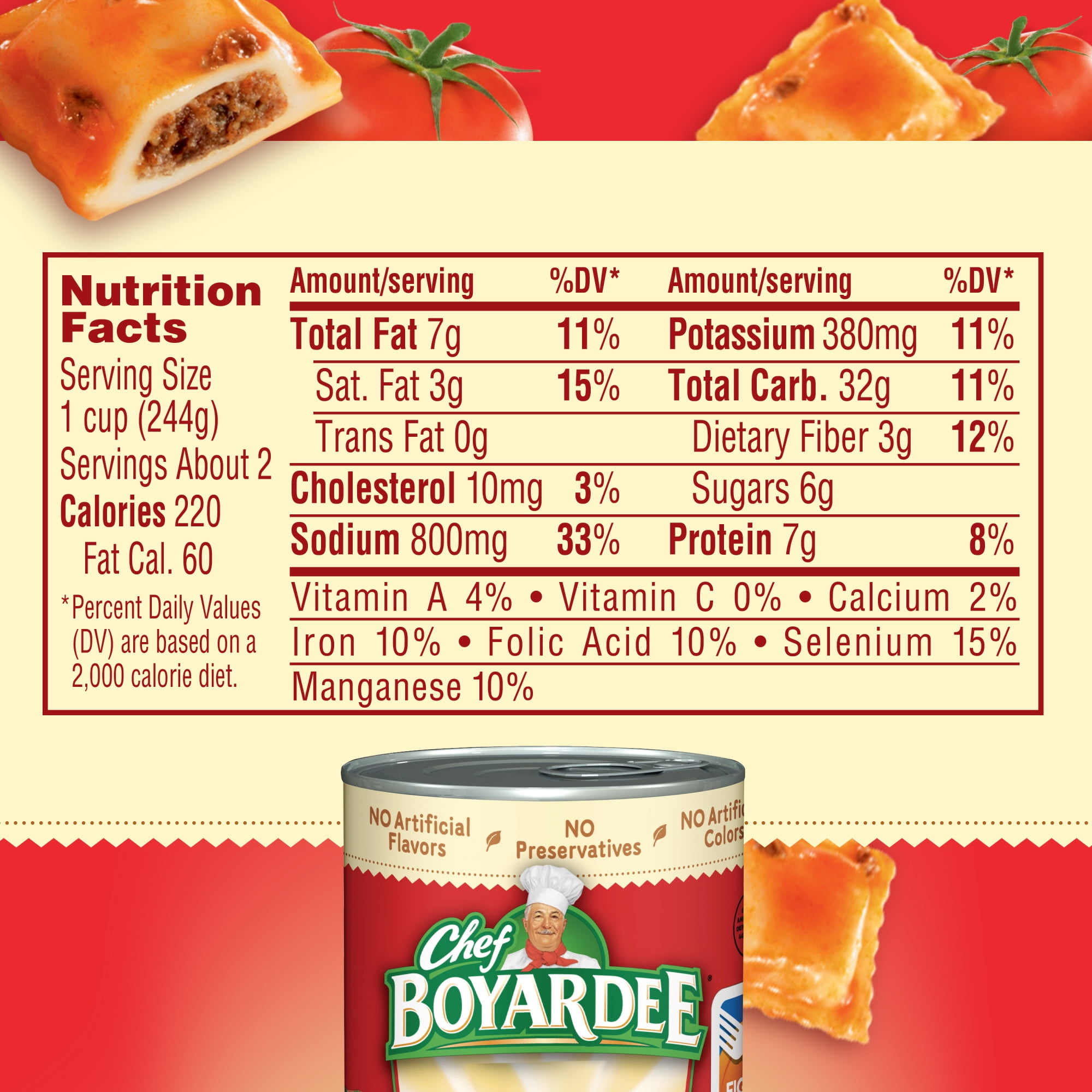 (24 pack) Chef Boyardee Mini Ravioli, Beef Ravioli in Pasta Sauce, Ready-to-Eat Meal, 15 oz. Can