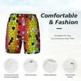 thumbnail image 6 of Picia Colorful Tie Dye Stained Glass 1 pattern Mens Swim Trunks with Compression Liner Stretch Beach Shorts Quick Dry with Zipper Pockets No-Chafing Board Shorts-3X-Large, 6 of 9