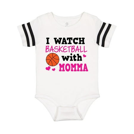 

Inktastic I Watch Basketball with Momma Gift Baby Boy or Baby Girl Bodysuit