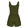 thumbnail image 6 of lcziwo Womens Athletic Romper Workout Running Onesie Shorts Jumpsuits Gym Yoga Tennis Skort Rompers Beach Vacation Outfits Prime Sales Clearance Army Green S, 6 of 9