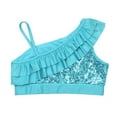 thumbnail image 4 of YONGHS Kids Girls Shiny Sequined Crop Top Jazz Modern Dance Tank Vest Dancewear 6-14 Blue 10, 4 of 7