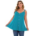 thumbnail image 6 of LARACE Plus Size Tank Tops for Women Casual Blouse Workout Tank Tops Sleeveless Loose Summer LakeBlue_1X, 6 of 7
