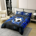 thumbnail image 2 of Erosebridal Soccer 100% Cotton Comforter Cover Full,Gradient Geometric Bedding Full Size,Gaming Room Decor,Reversible(No Comforter), 2 of 6