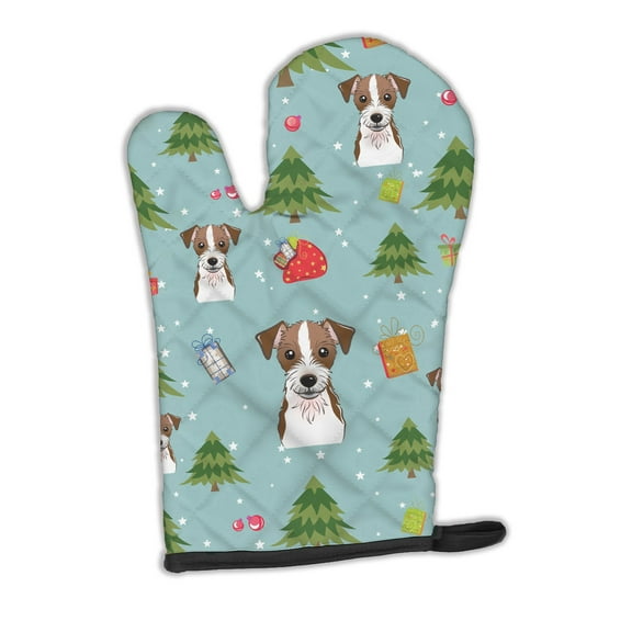 Carolines Treasures BB4991OVMT Christmas Jack Russell Terrier Oven Mitt Large multicolor