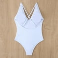 thumbnail image 7 of Generic Women One Piece Swimsuit Adjustable Spaghetti Strap Cross Back Slimming Bathing Suit V Neck Athletic Beachwear, 7 of 7