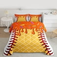 thumbnail image 2 of Homewish Baseball Game Queen Comforter Set,Orange Ice Cream Bedding Sets,Sport Theme Bedding Comforter Set For Kids,Breathable Home Decor Reversible,3 Pieces, 2 of 8
