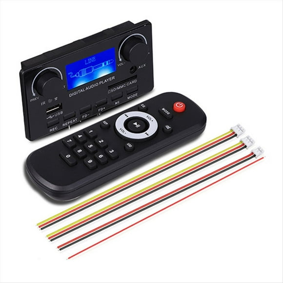 Placa Decodificadora de MP3 con Bluetooth 5.0 y Pantalla LCD, Compatible con Grabación Manos , FM, CC 12 V, MP3, WMA, WAV, APE, FLAC. Reproductor de Audio.