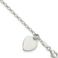thumbnail image 1 of Sterling Silver Engraveable Heart 6 In Childs Bracelet (6 X 12) Made India qg1446-6, 1 of 5