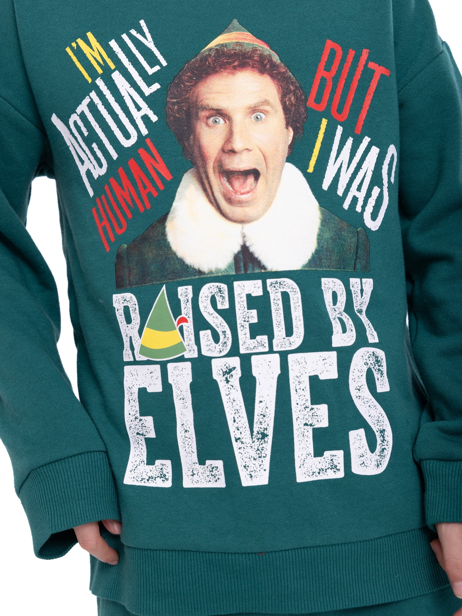 Buddy the Elf Boys Holiday Graphic Fleece Sweatshirt and Jogger Pant 2 Piece Christmas Outfit Set, Sizes 4-12